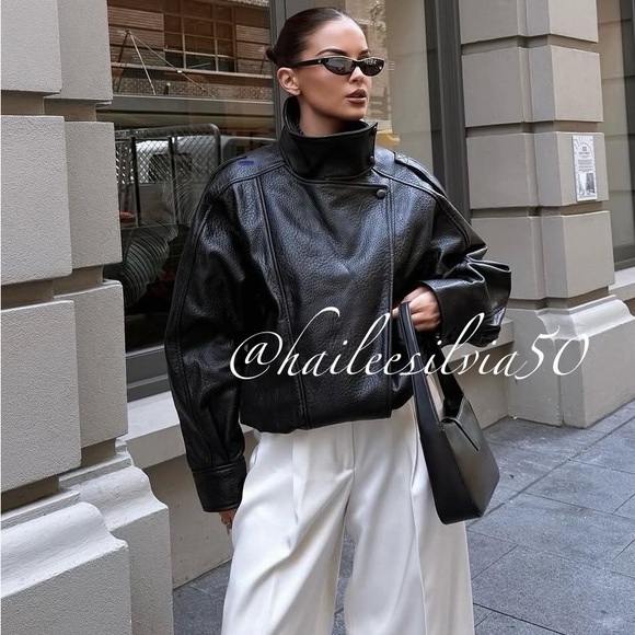 Zara FAUX LEATHER JACKET - Picture 5 of 13